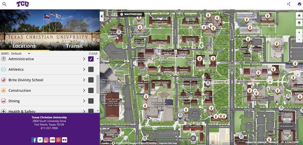 TCU Campus Map